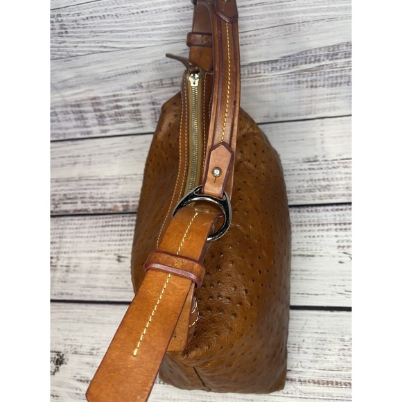 Dooney & Bourke Ostrich Leather Hobo Shoulder Bag GUC $348 - Picture 10 of 16